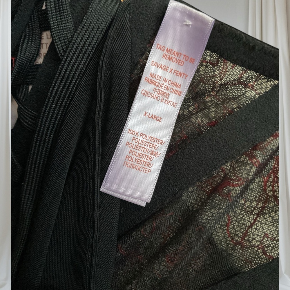 Limited Edition Savage X Fenty Black and Red Lace Shapewear - Picture 8 of 10